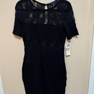 French Connection Elegant Black Lace  Dress